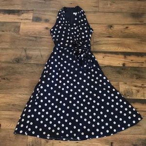Harold’s Navy Blue and White Polka Dot dress